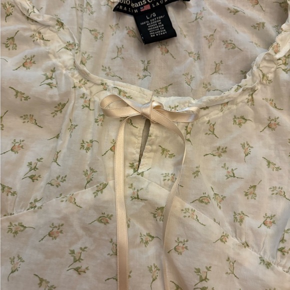 Ralph Lauren polo jeans company Cream Tie Front Ruffled Camisole - Picture 2 of 10